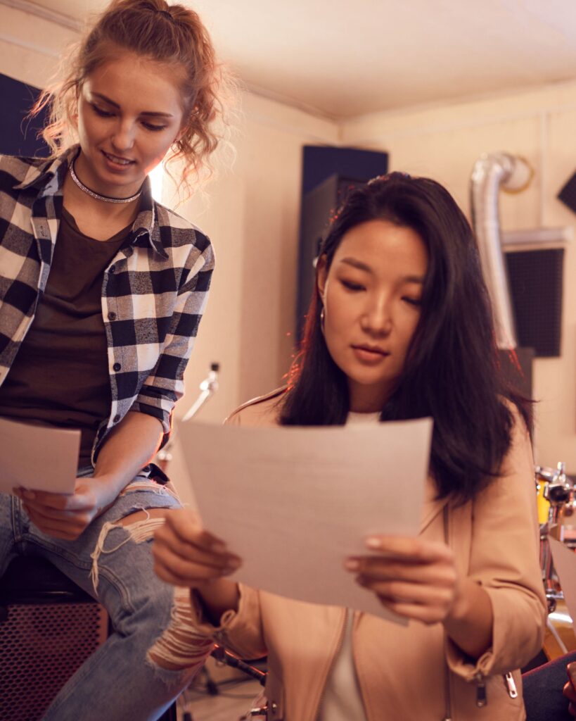 Woman reading a Press release submission