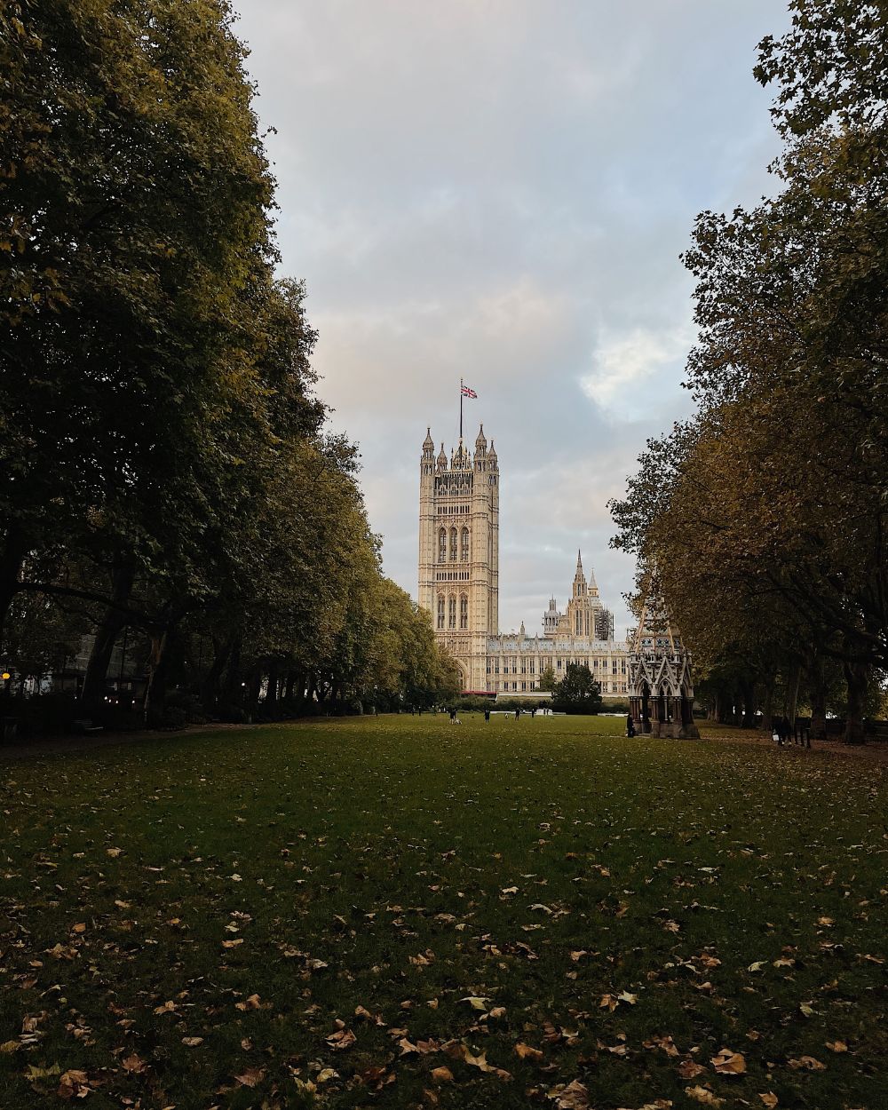 A View of the Victoria Tower in Victoria Tower Gardens in London