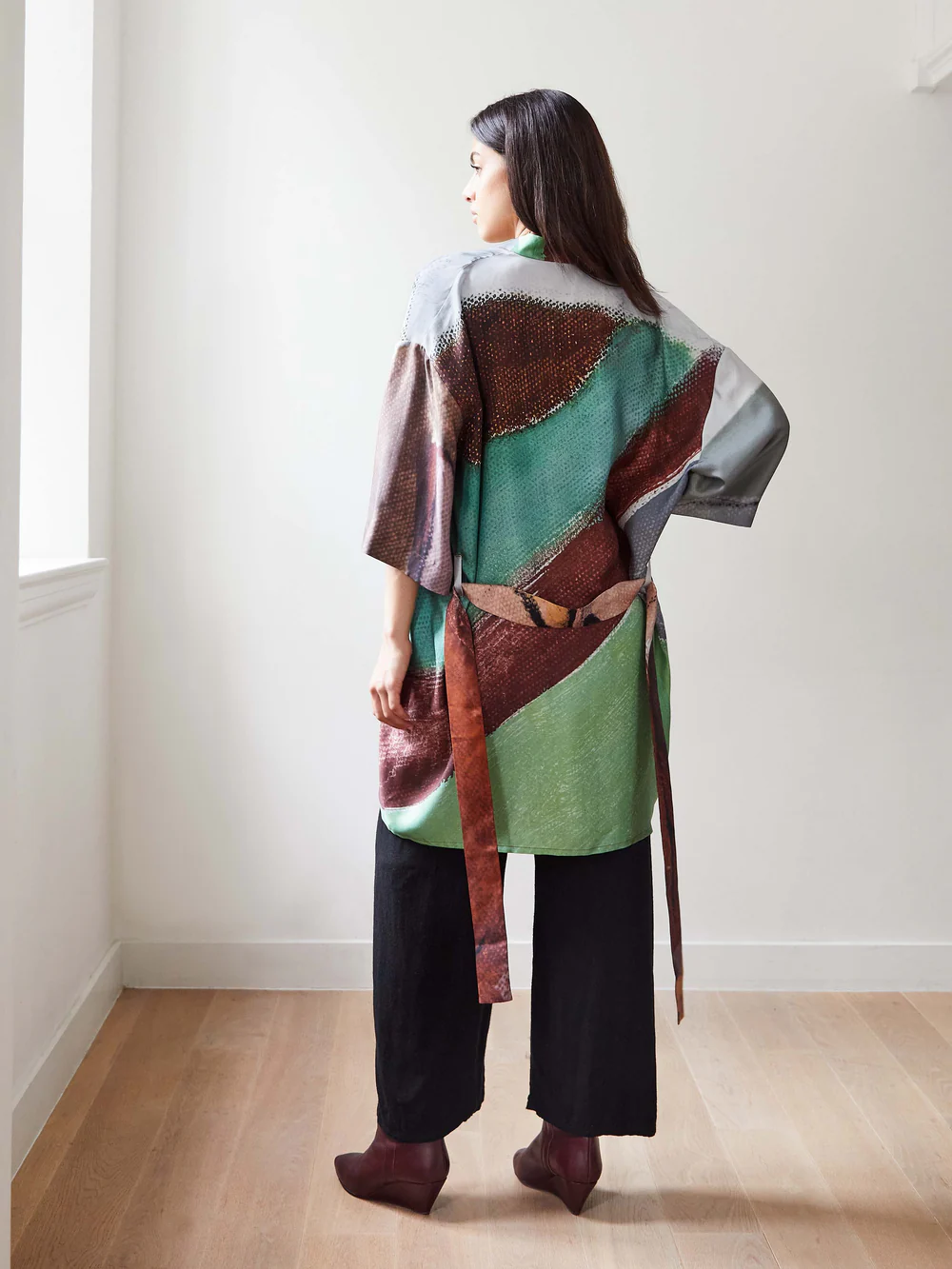 Condesa Silk Kimono Back View by Blue Nude