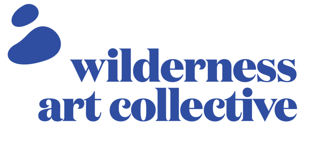 Wilderness art collective logo in blue