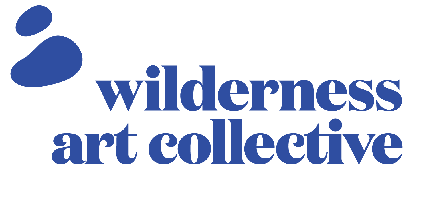 Wilderness art collective logo in blue