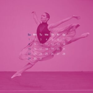 Dancer with a monthly calendar