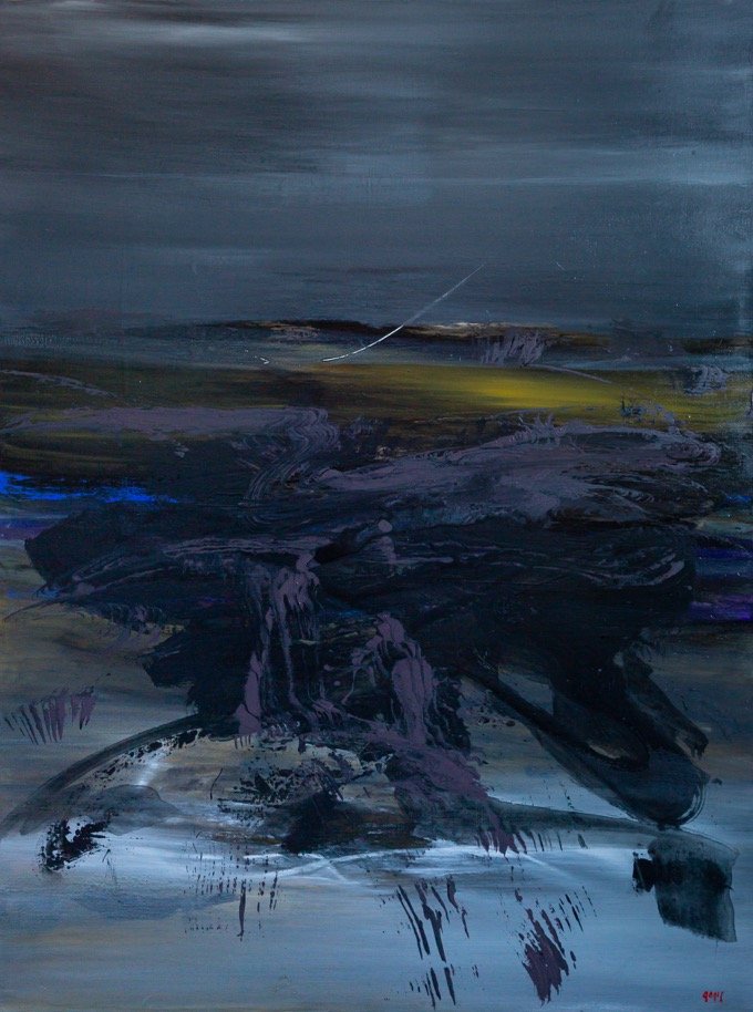 Bright, painting by Patricia Gagic, from the Acrylic and Mixed Media Works Lodger Series.