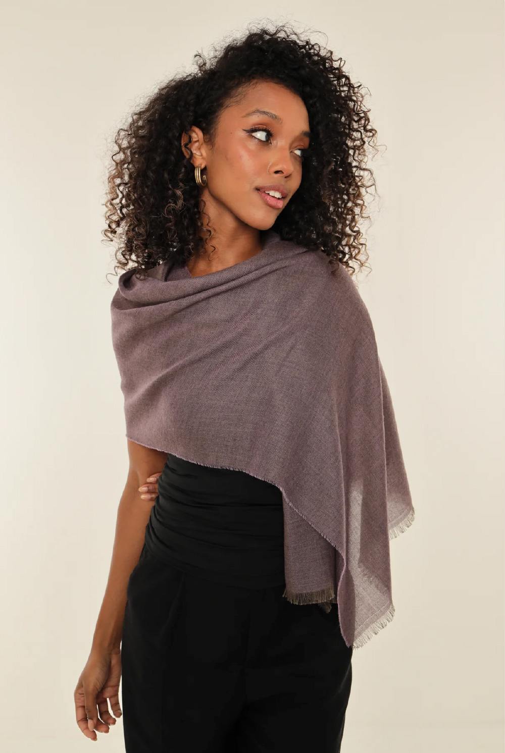 Dark Wisteria Cashmere Shawl by Pashmishy