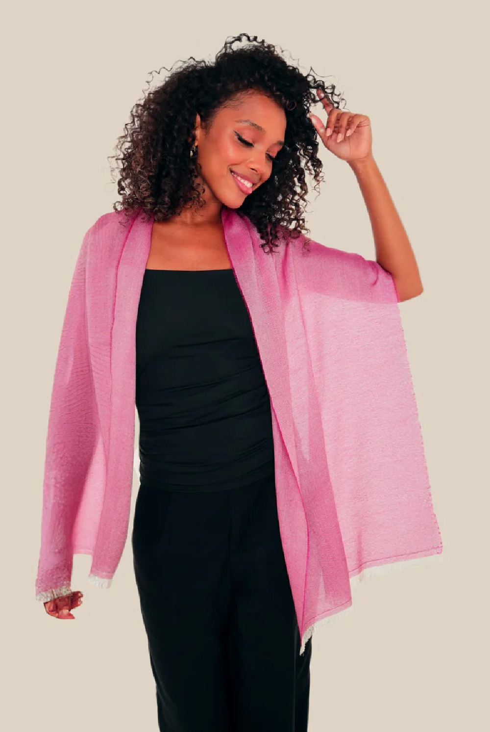 Deep Pink Cashmere Shawl by Pashmishy