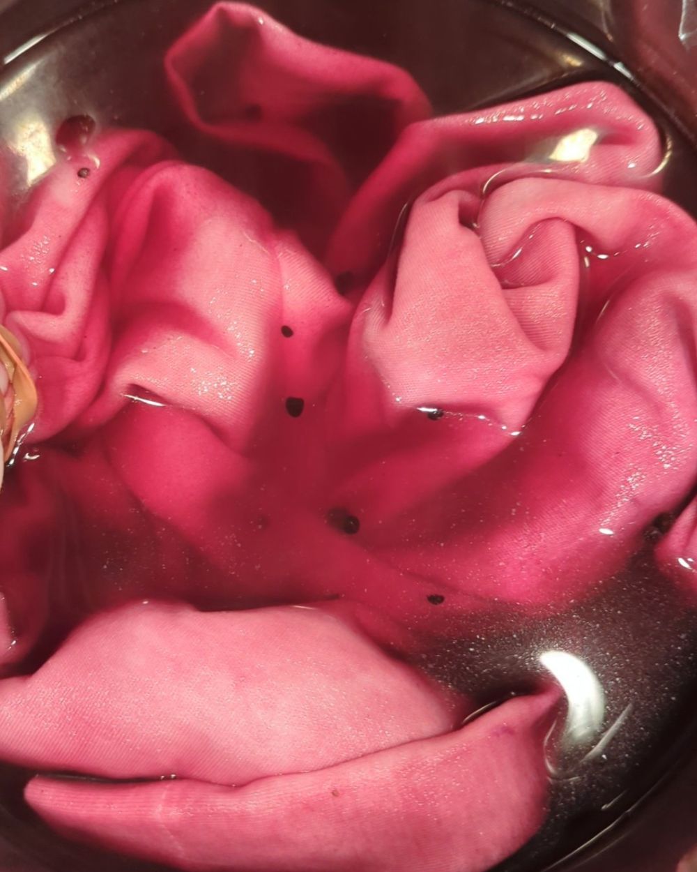 Tshirt in cochineal pink bath