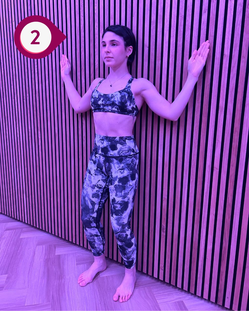 Precision Movement and Training Snow Wall Angel Exercise With Model Elena Filippi - Position 2