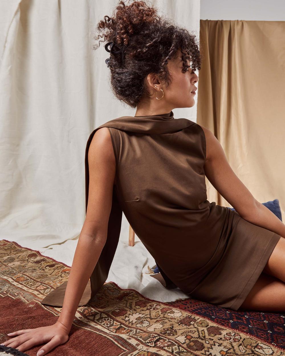 Blue Nude Raha Collection dress in brown