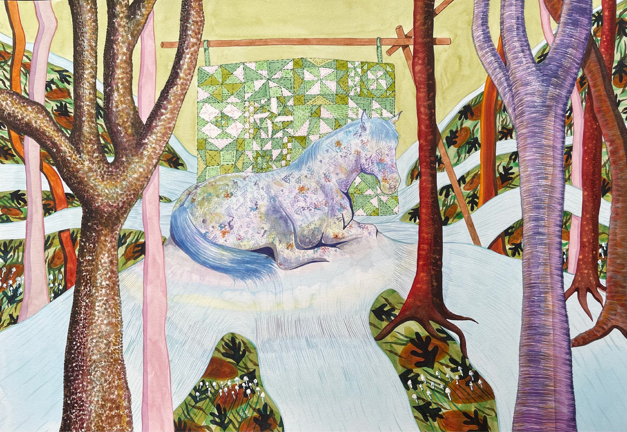 Forest Tide, 42 x 59.4 cm, Watercolour on 300gsm paper by Chisara Vidale-80