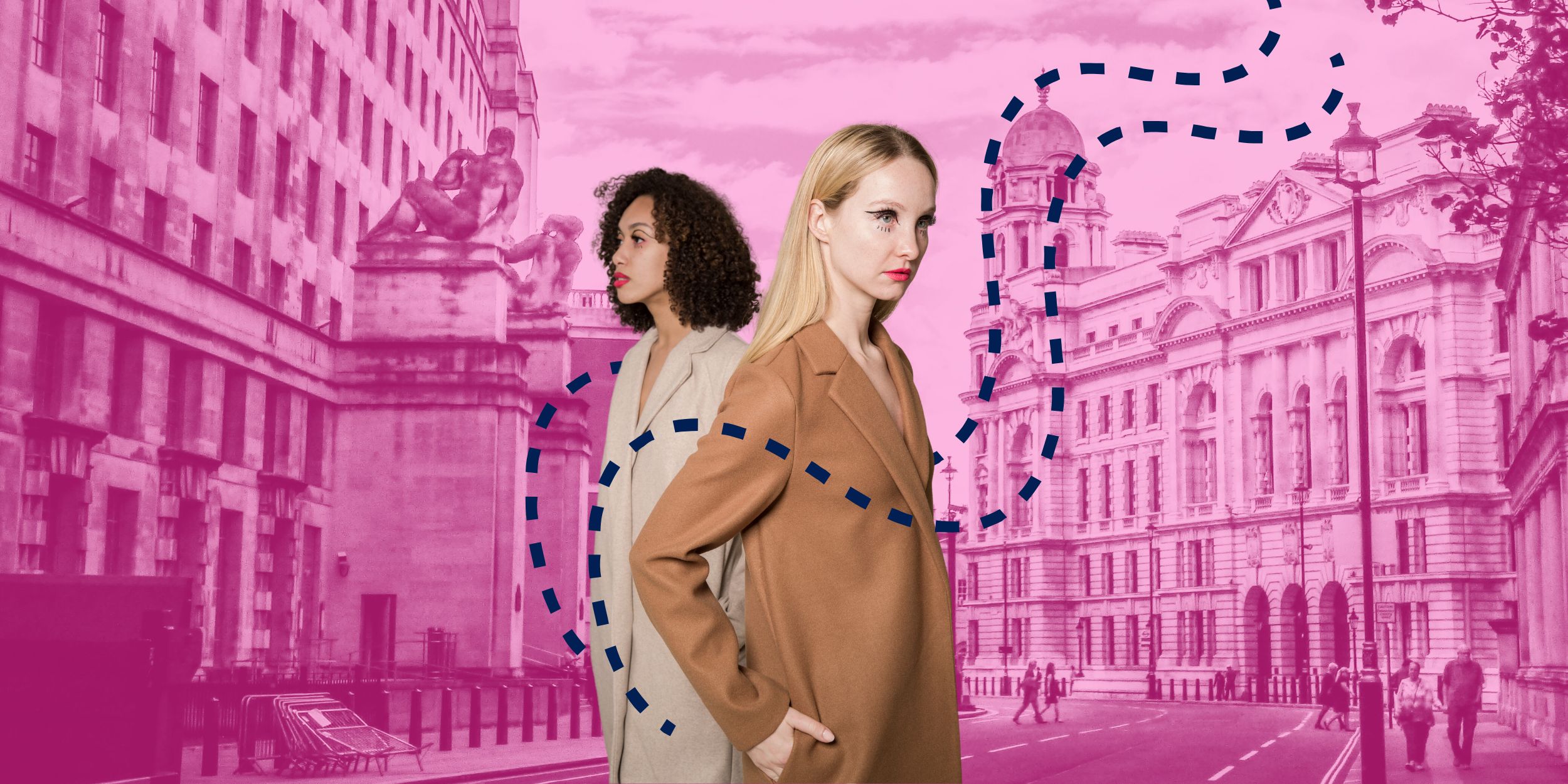 Key Findings from the UK’s 2024 Fashion Innovation Report, two models in front of a London street