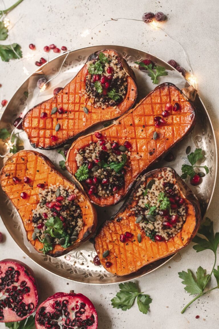 Roast Butternut Squash With Pecans & Cranberries