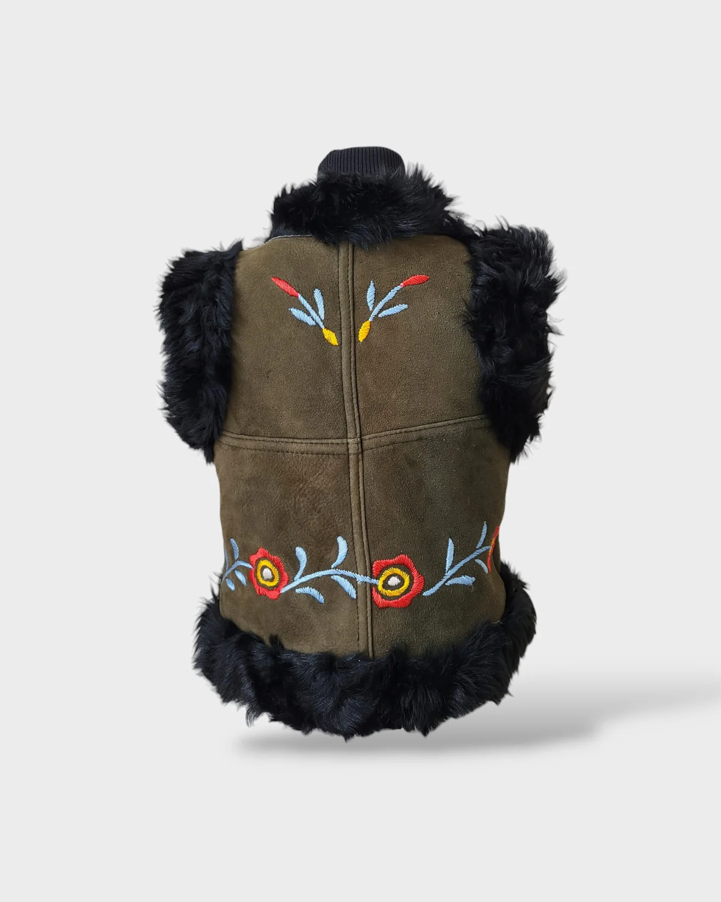 Salma Women's Vest. Made From Suede and Mongolian Shearling