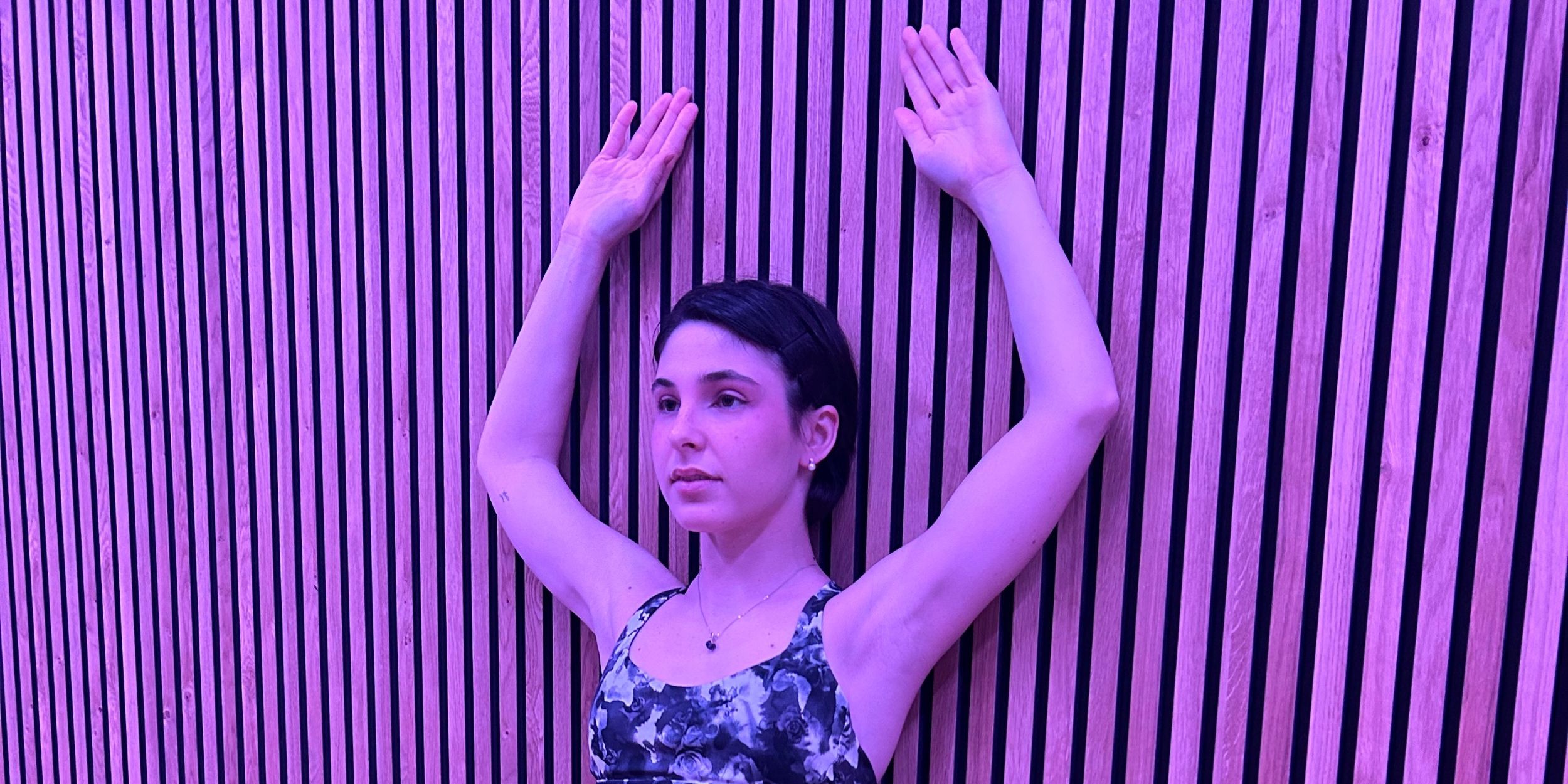 Precision Movement and Training Snow Wall Angel Exercise With Model Elena Filippi