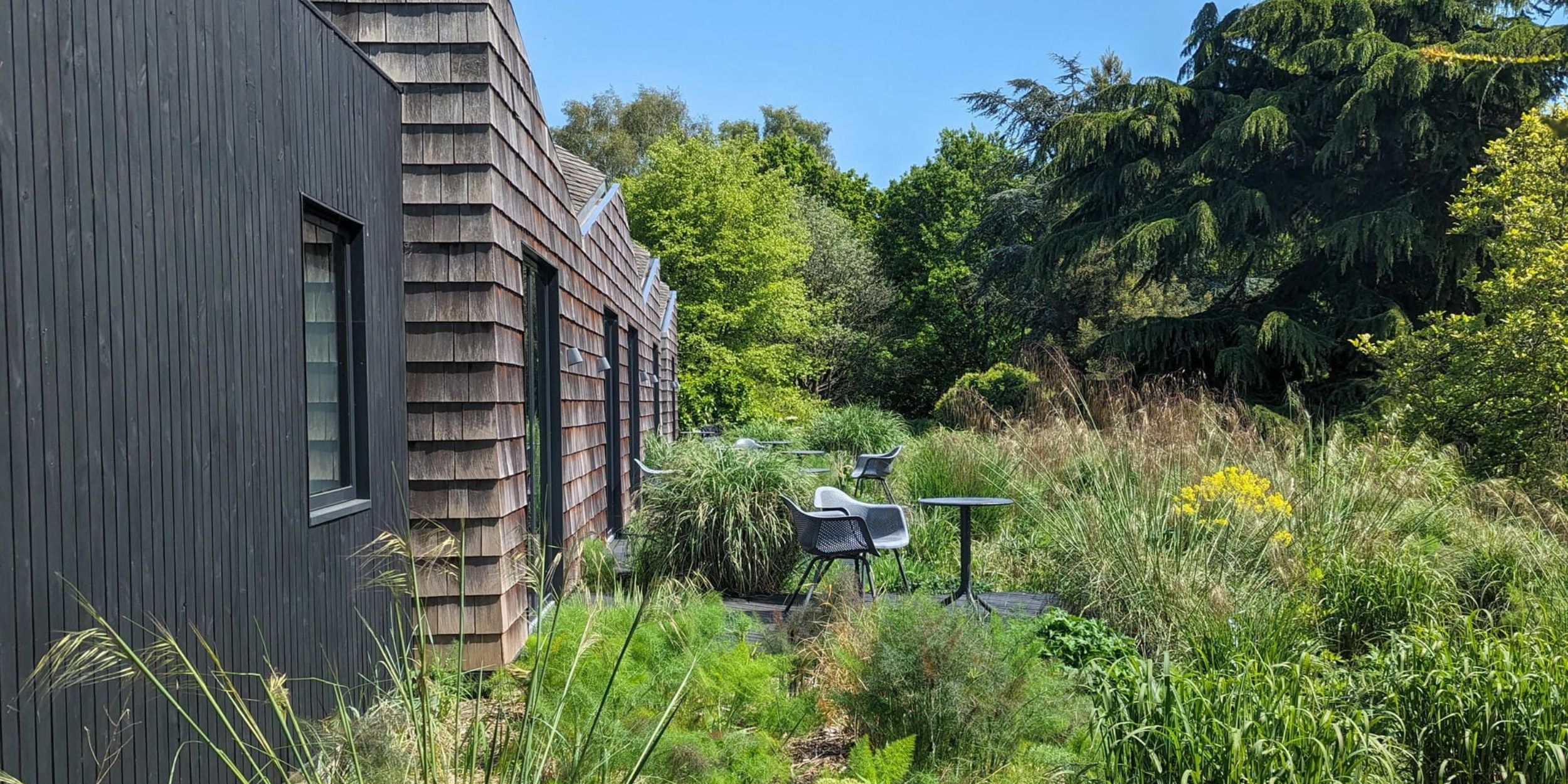 Five Acre Barn View From The Garden With Outdoor Table And Chairs