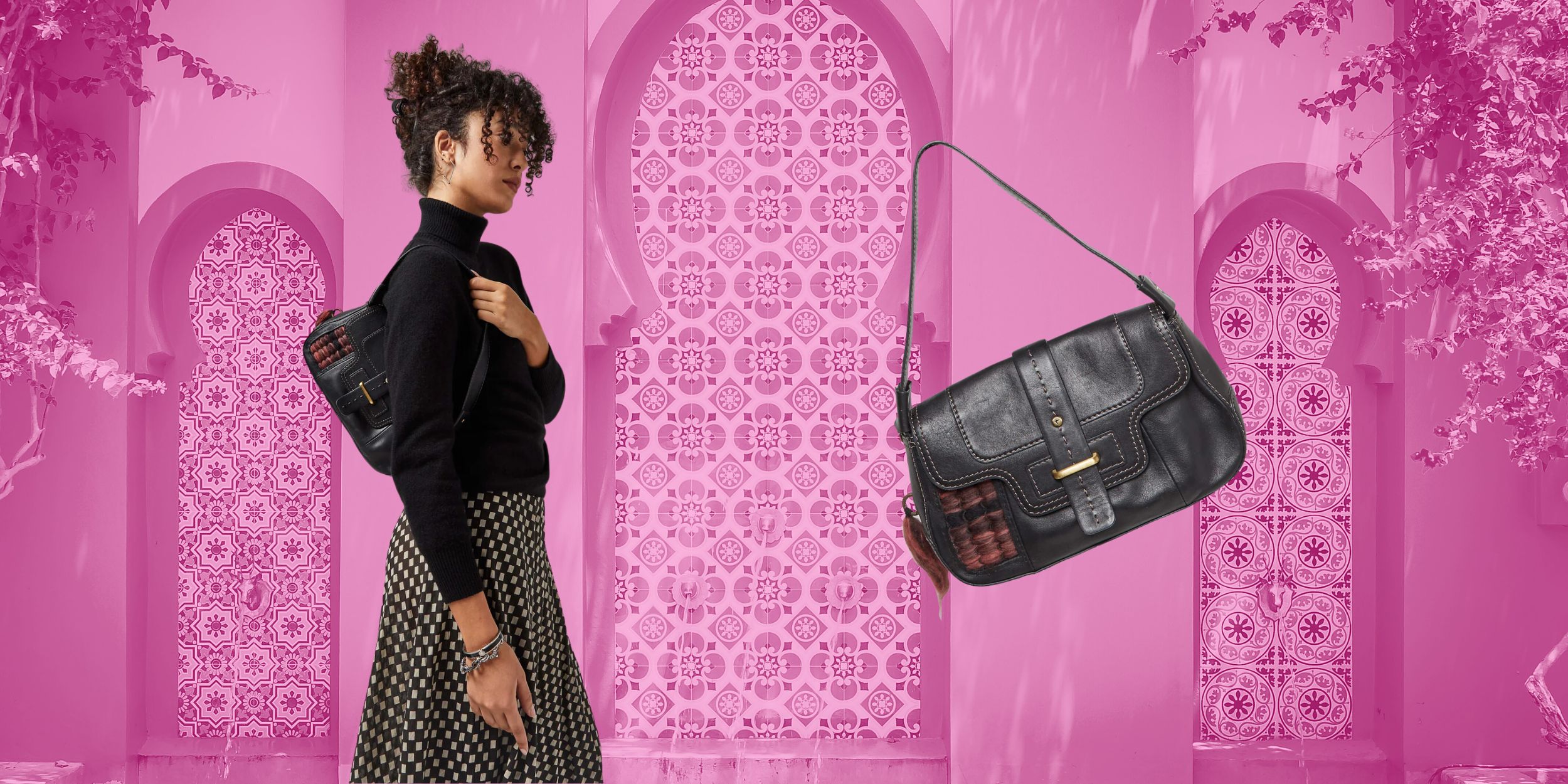 Zagora Merino Wool & Leather Upcycled Flap Bag from the Blue Nude Raha Upcycled Handbag Collection