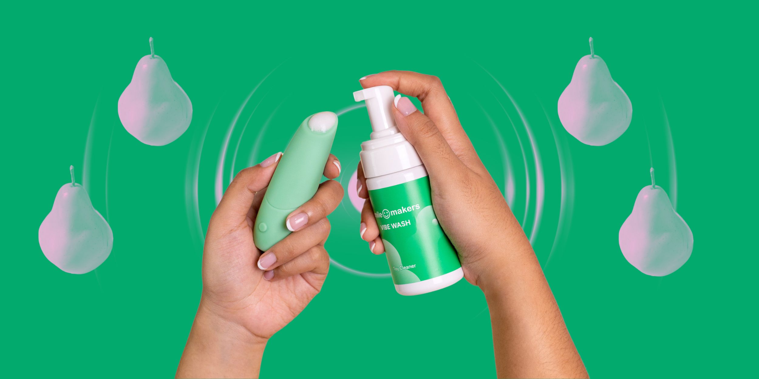 Smilemaker's sexual health Vibe Wash banner