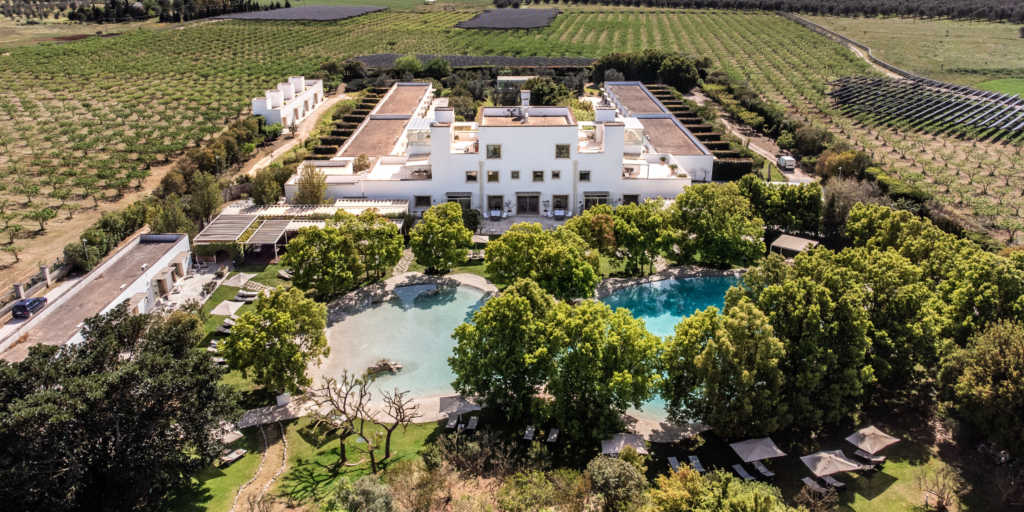 Furnirussi Eco Stay aerial drone view of the property