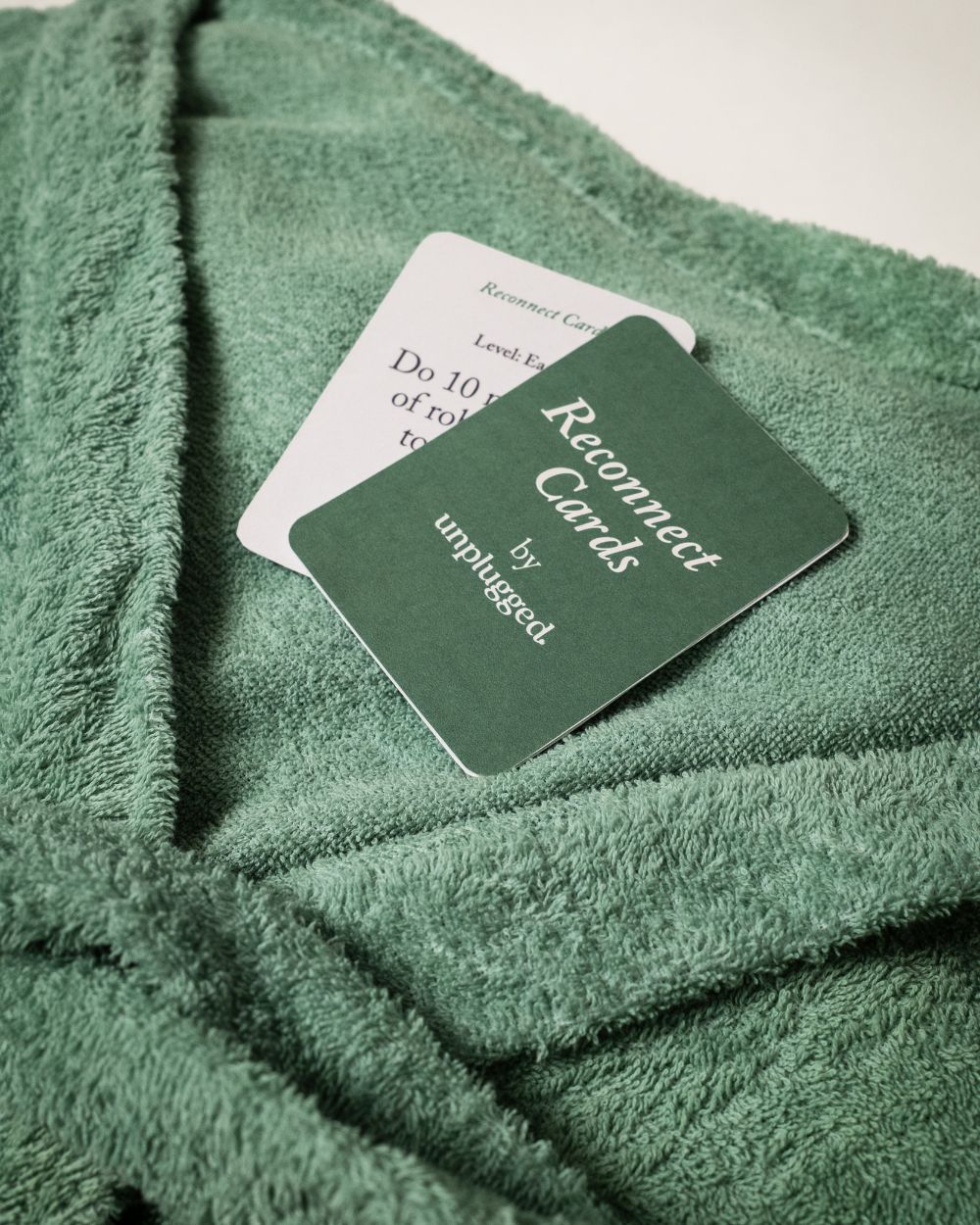 Unplugged Reconnect Robe With Reconnect Cards.