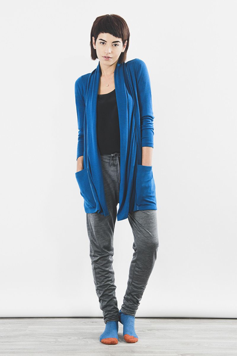 Outsider Blue Cardigan And Trouser In Merino Wool