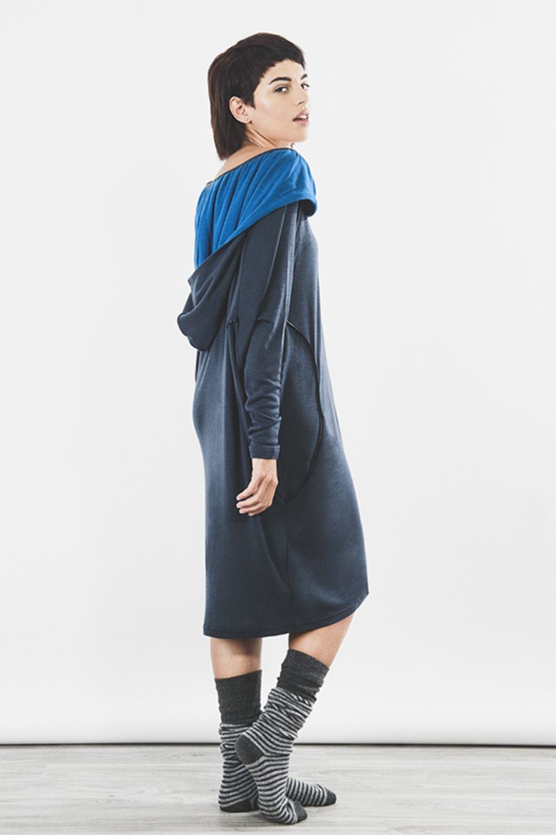 Outsider Hoodie Dress In Merino Wool