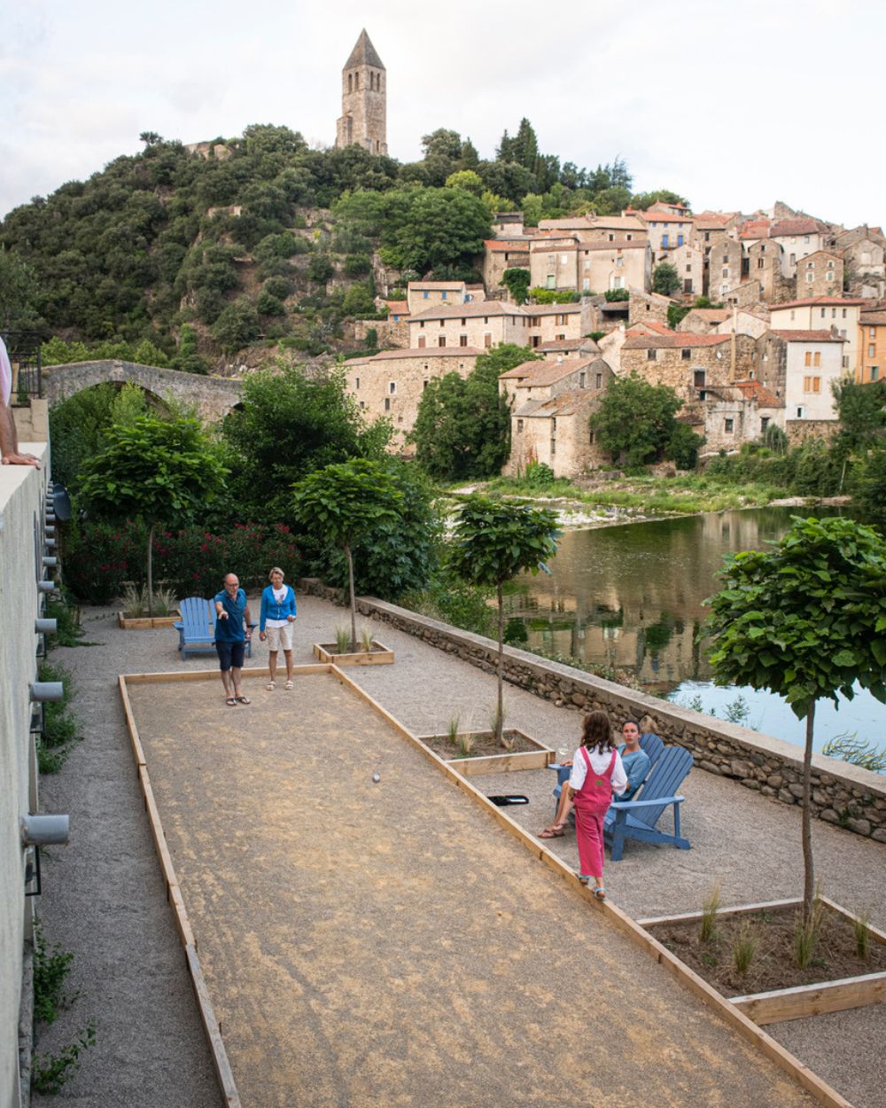 L’École d’Olargues garden terrace and town view