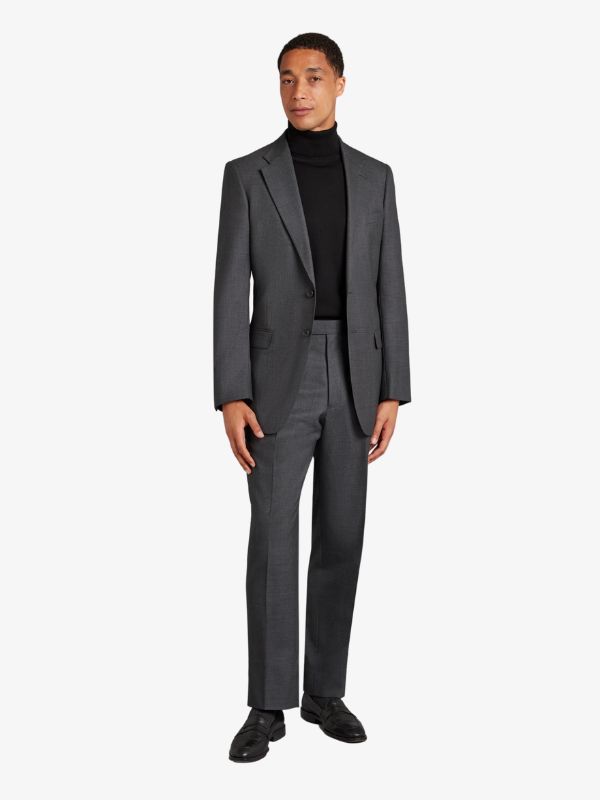 Bridal UK Groom Oliver Brown London Mayfair Suit Birdseye In Grey