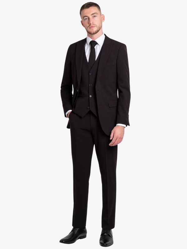Slaters Menswear VENTURA SLIM FIT BLACK TWO PIECE TUXEDO