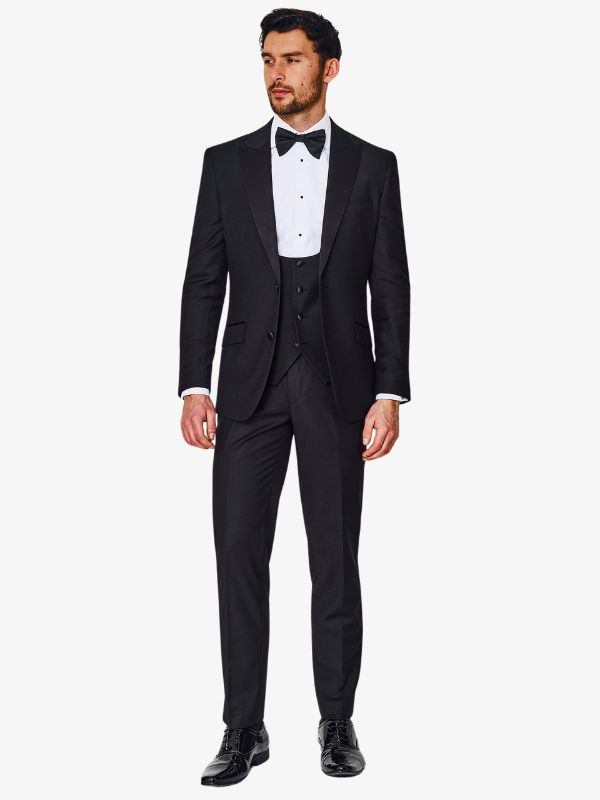 Bridal UK Groom Rathbone's Tailor The Bidwell 3 Piece Black Morning Suit Mid Grey Waistcoat