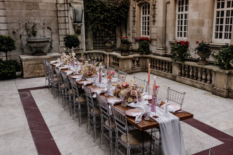 Dartmouth House The Courtyard Wedding Venue Table Setting In London Bridal UK