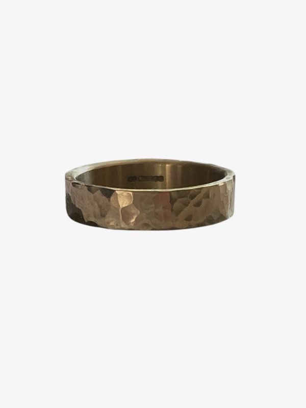 Bridal UK Groom Môr Textured Recycled Gold Band Ring Mens