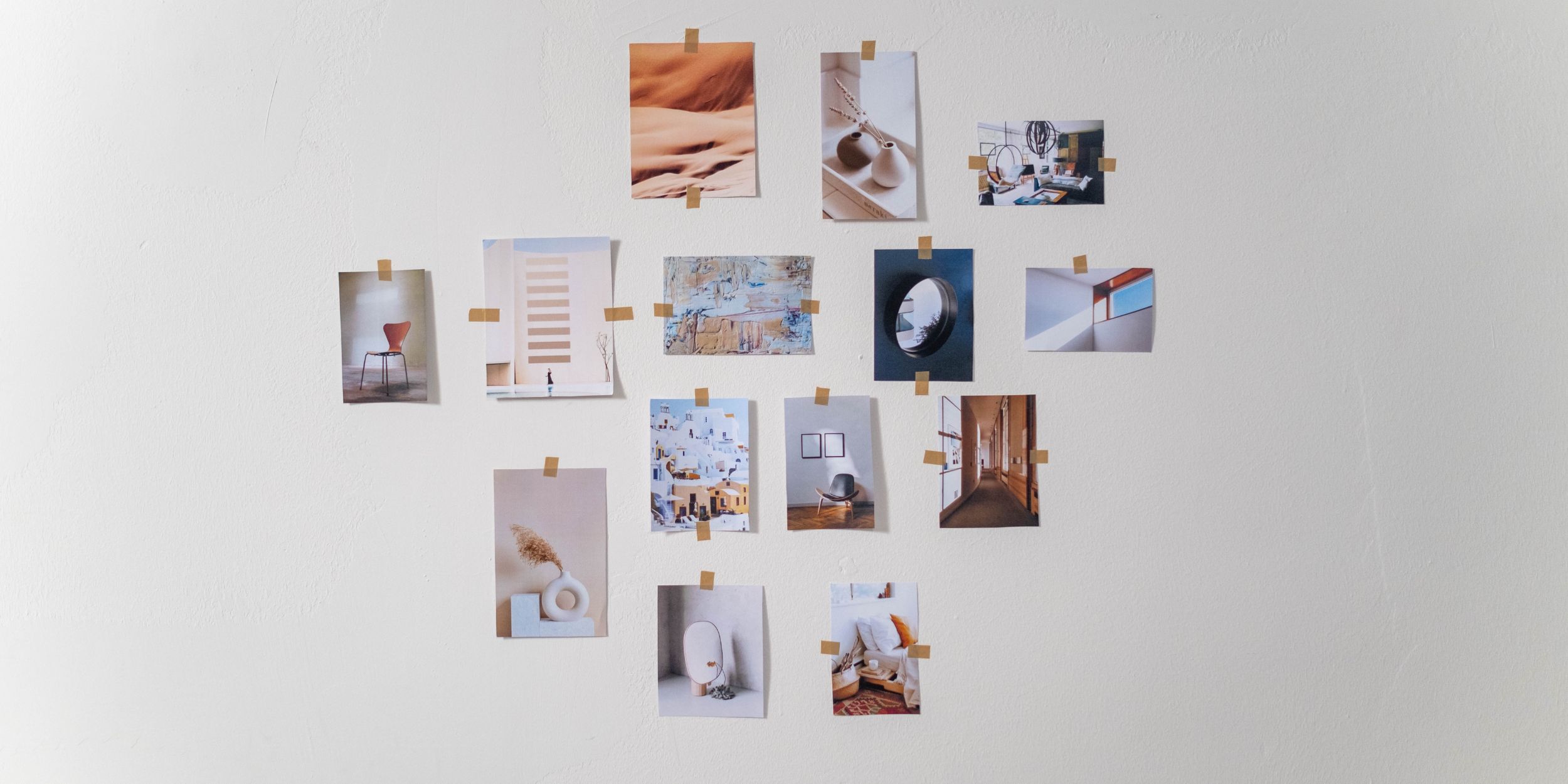 art collection on a wall