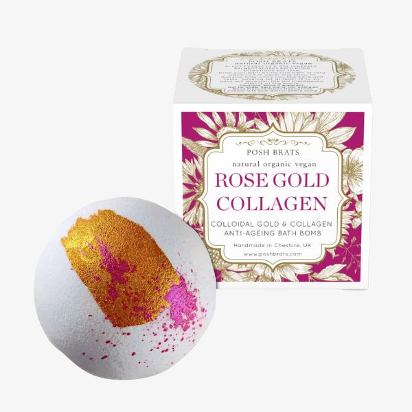 Posh Brats Rose Gold Collagen Aromatherapy Bath Bomb