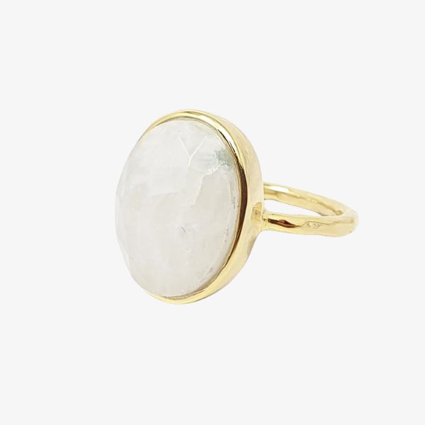 Harfi STATEMENT RAINBOW MOONSTONE JUNE BIRTHSTONE RING