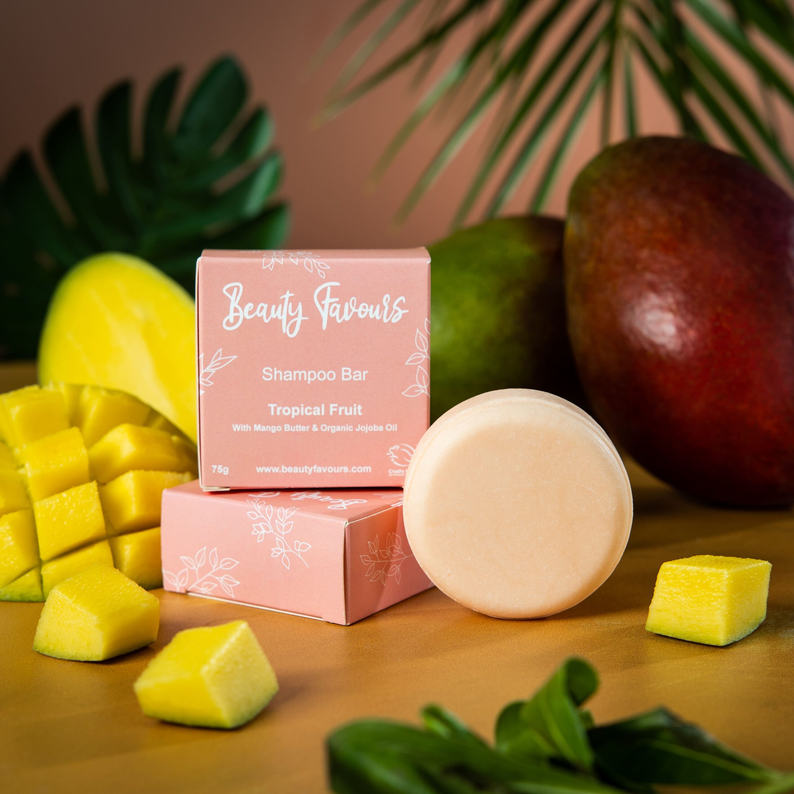 Beauty Favours Tropical Fruit Shampoo Bar With Mango Butter and Organic Jojoba Oil