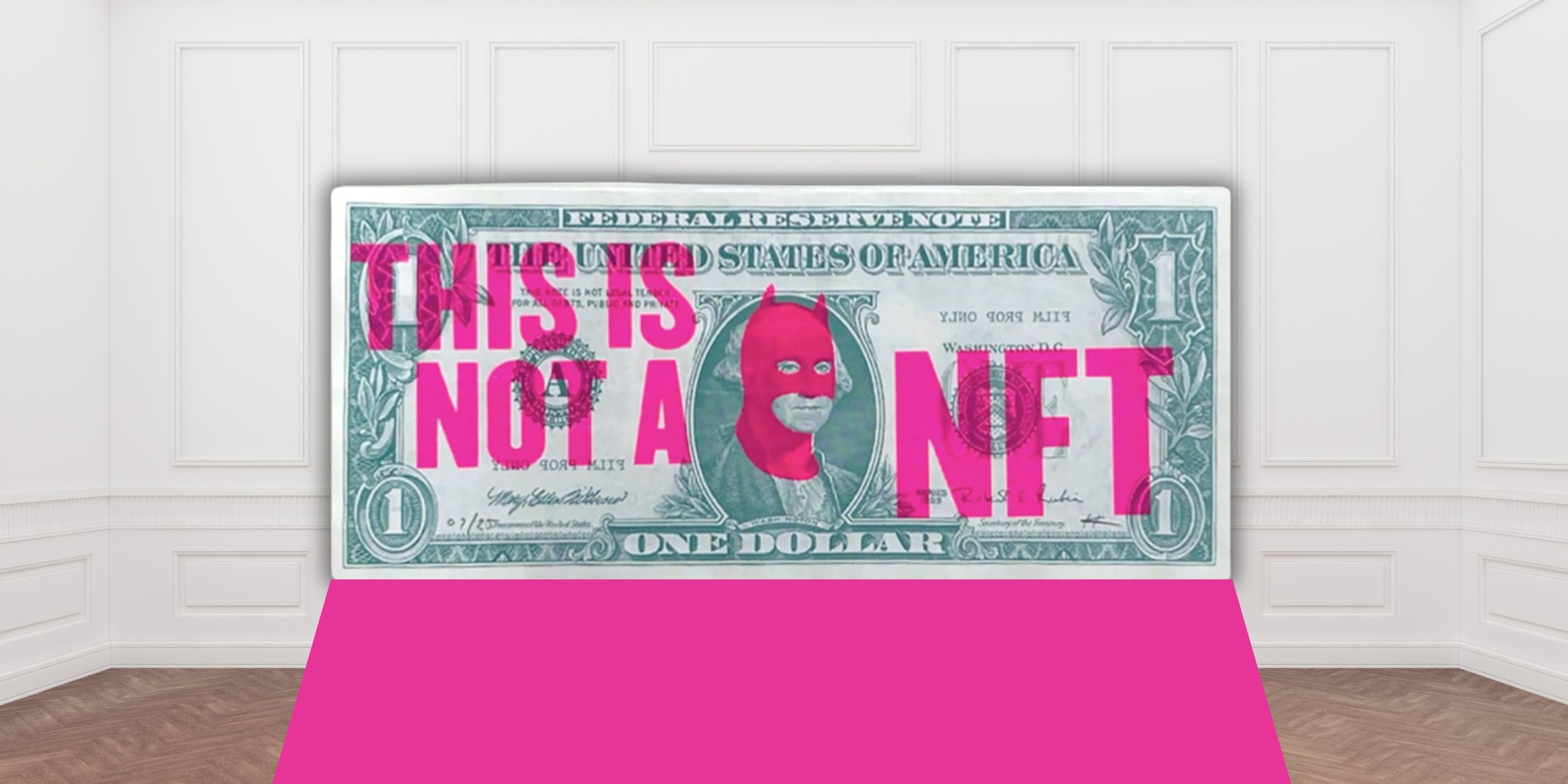 How to buy art - Rich Enough to be Batman - Not An NFT Dollar Note - Edition 25 Size 15.6cm x 6.6cm by Heath Kane