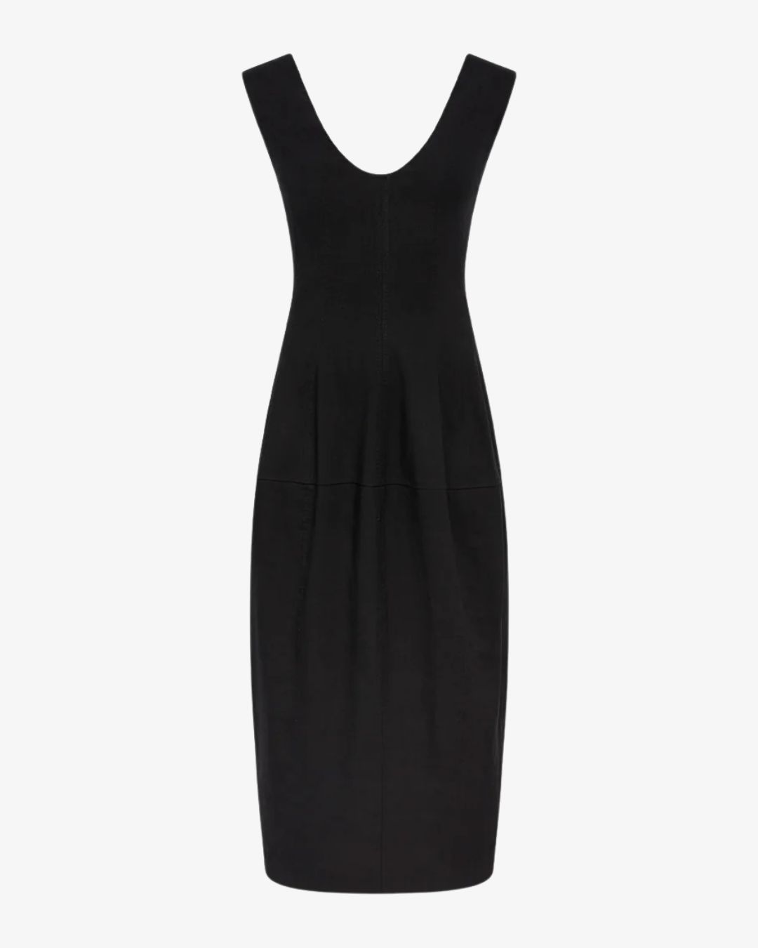 Another Tomorrow SEAMED DRESS in Black