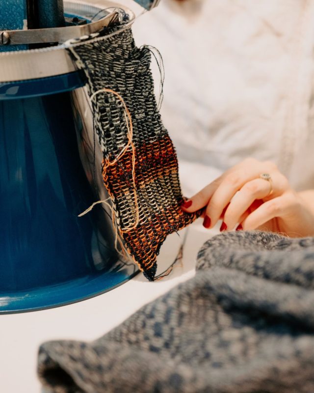 Elin Manon Knitting Garments on a Knitting Machine