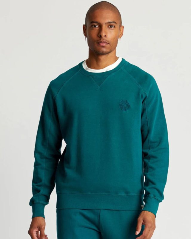 Anton Mens Sweatshirt made from GOTS Organic Cotton in Teal Green by KOMODO