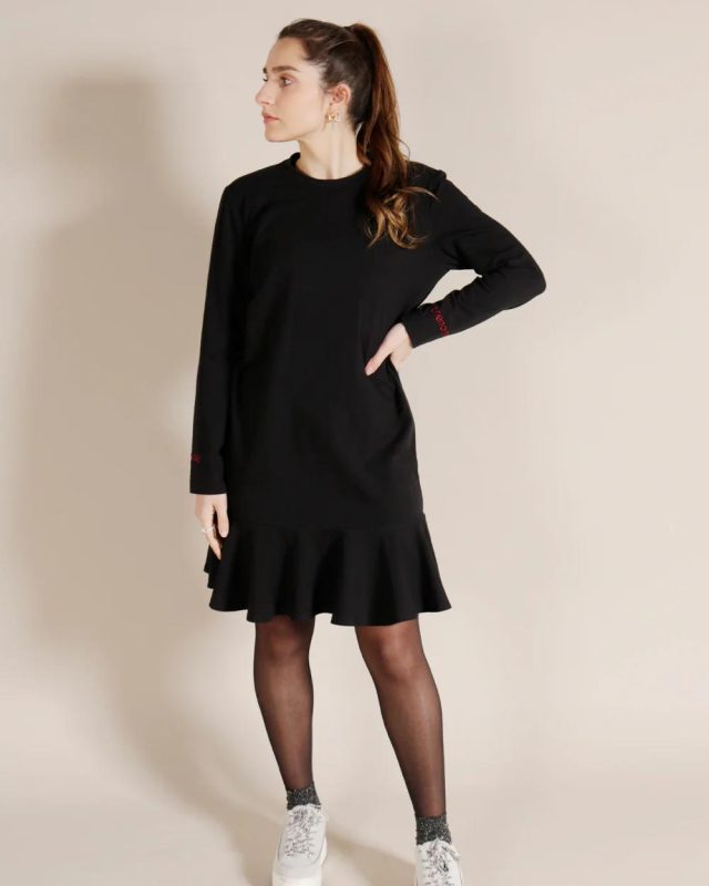 Everyday Phenomenal Maise Peplum Organic Cotton Eco Dress - Black