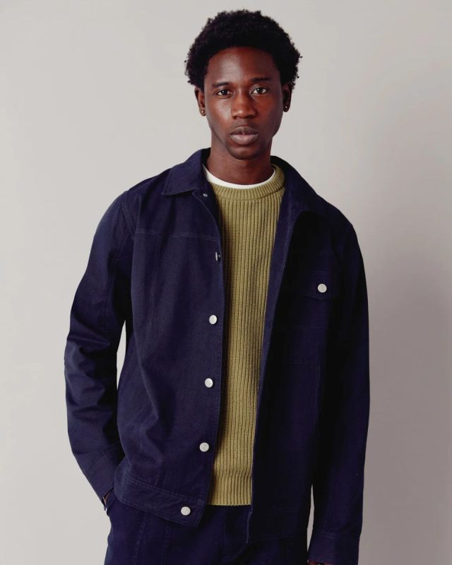 ORINO Men's navy jacket by KOMODO & SERGIO Khaki shirt