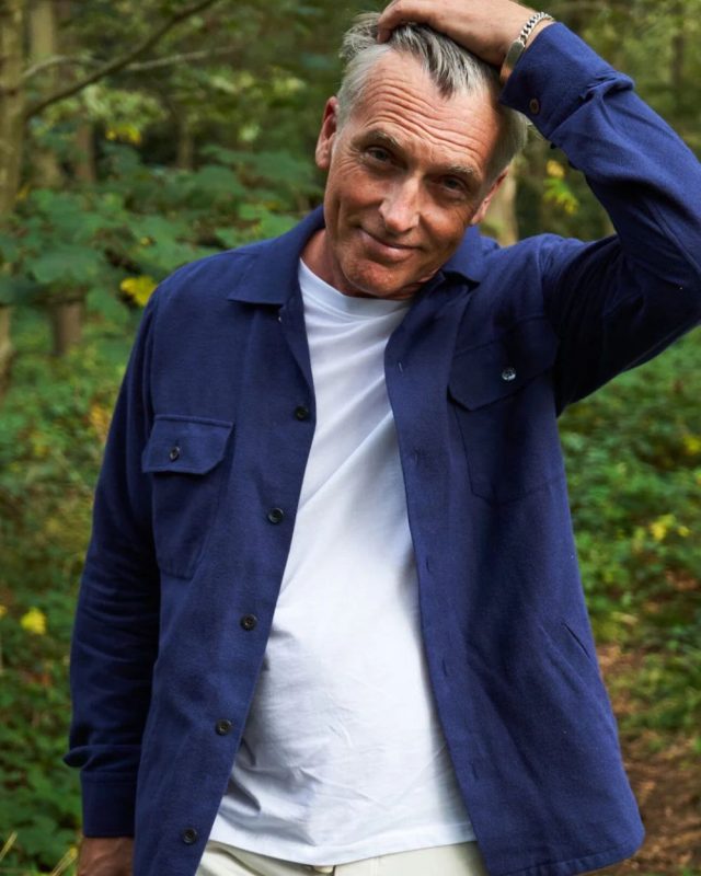 Recycled Blue Italian Flannel Piccadilly Overshirt Neem London